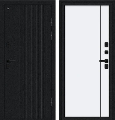Дверь Браво Thermo Полар/SBlack Букле черное/White Well